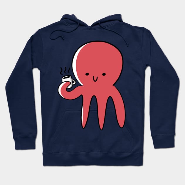 Cute Octopus with Cup Hoodie by Octeapus